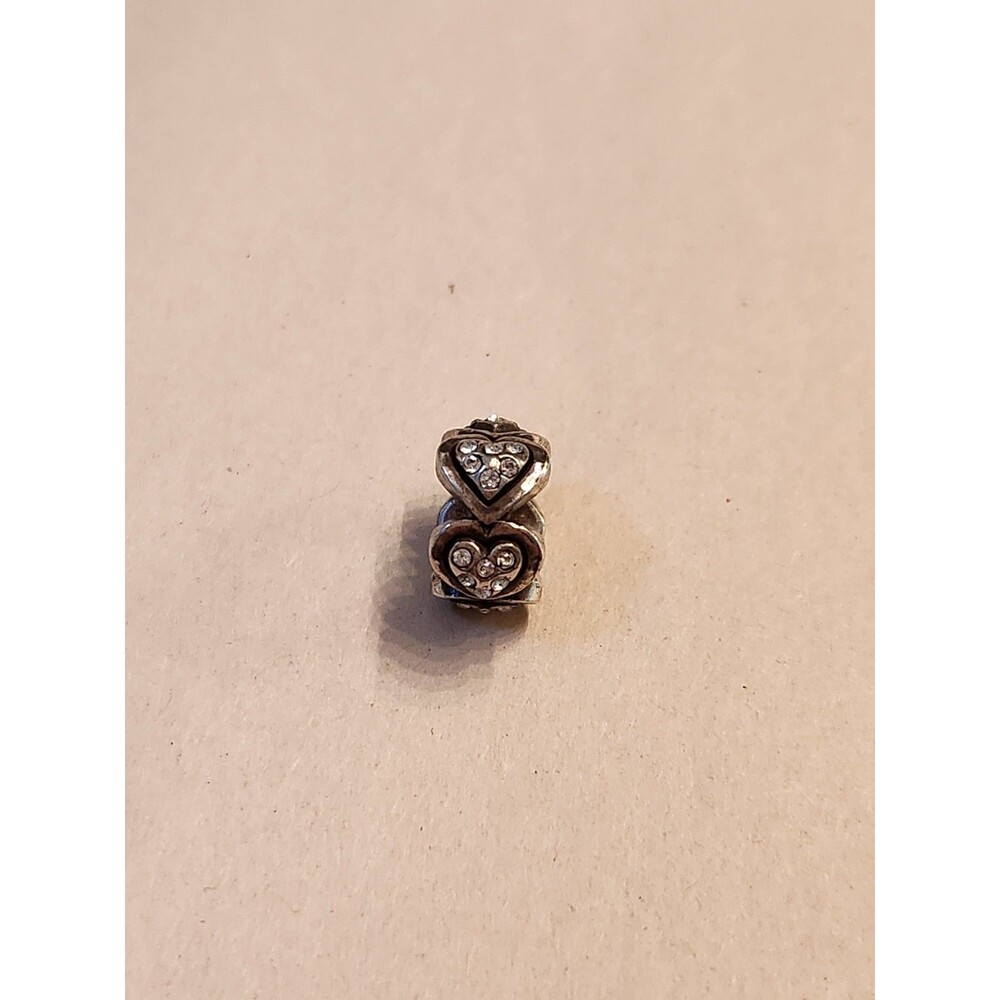 Brighton Corazon Spacer Bead Charm Silver Plated with Crystal Accents - Picture 3 of 3
